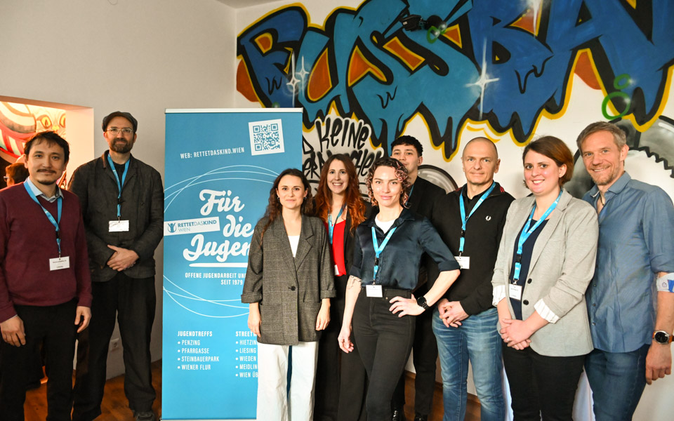 Das Team von Streetwork Wien mit der päd. Leitung und der Geschäftsführung